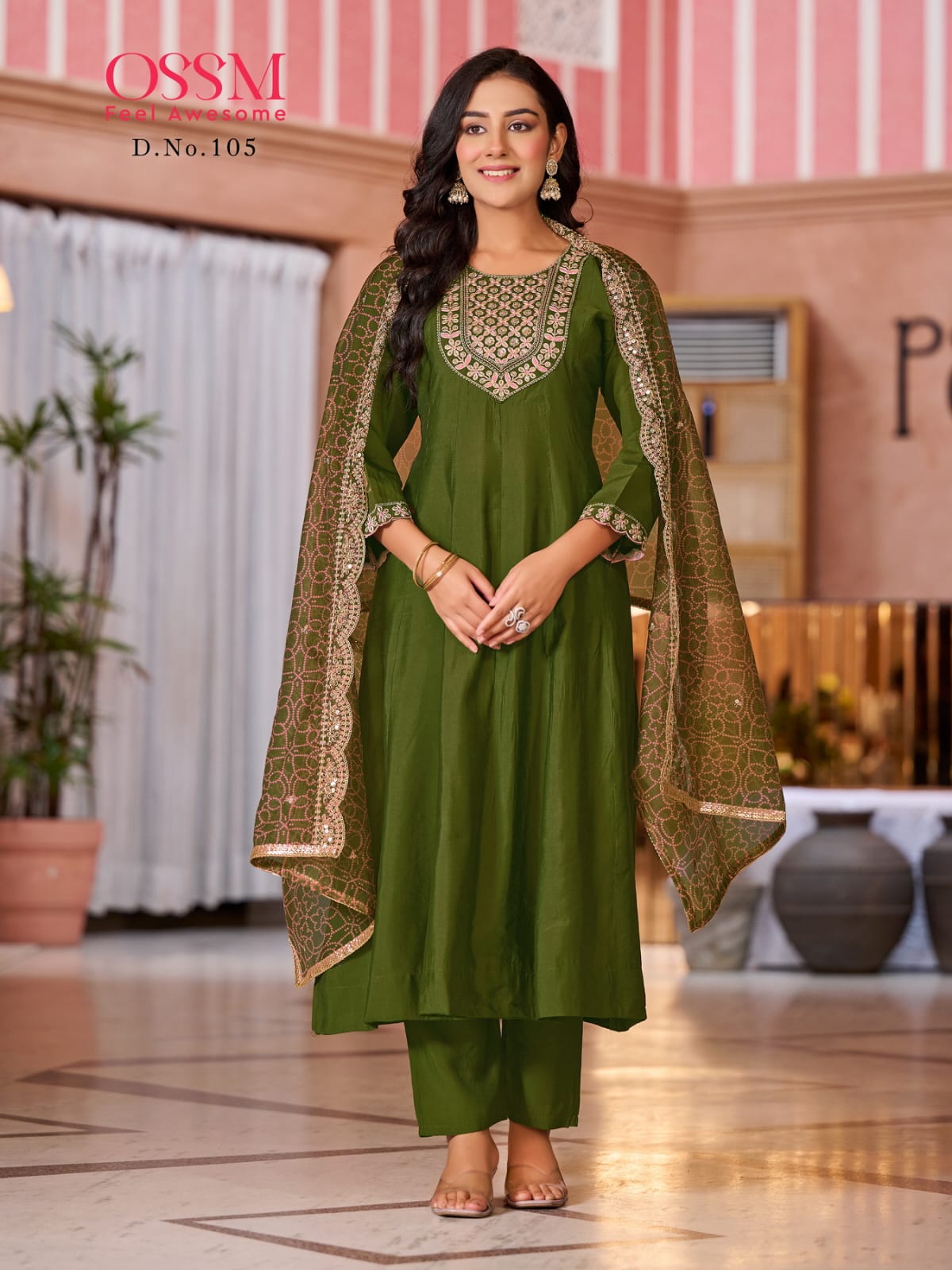 Mantra By Ossm Viscose Roman Silk Anarkali Readymade Suits Wholesale Shop In Surat